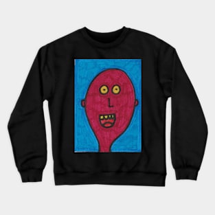 Happy Man on Blue Crewneck Sweatshirt